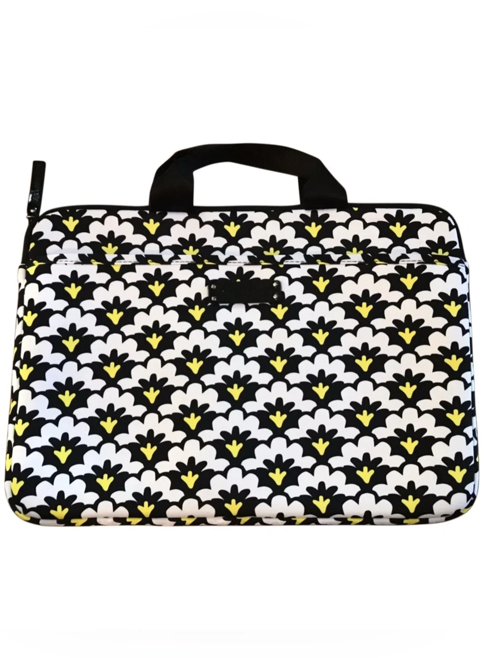 Vera Bradley Fanfare Black/White/Yellow 16” Zippered Laptop Case